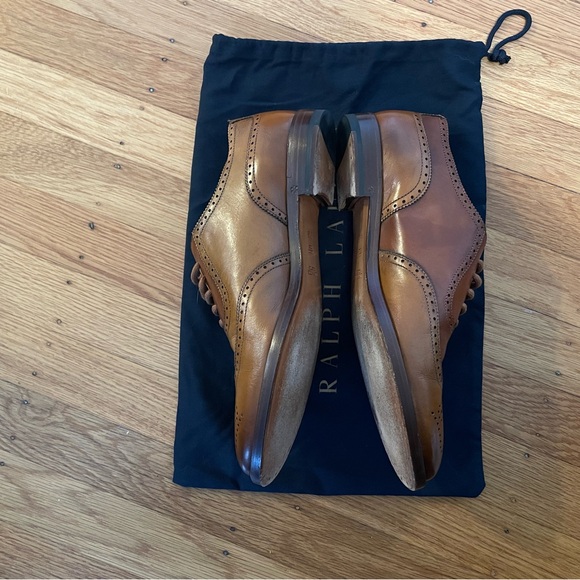 RALPH LAUREN Wingtip Oxford Loafer Shoes - Size 8.5 B - Made in Italy - Picture 9 of 14